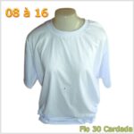 CAMISETA BRANCA M/C FIO 30 CARDADA  - 16